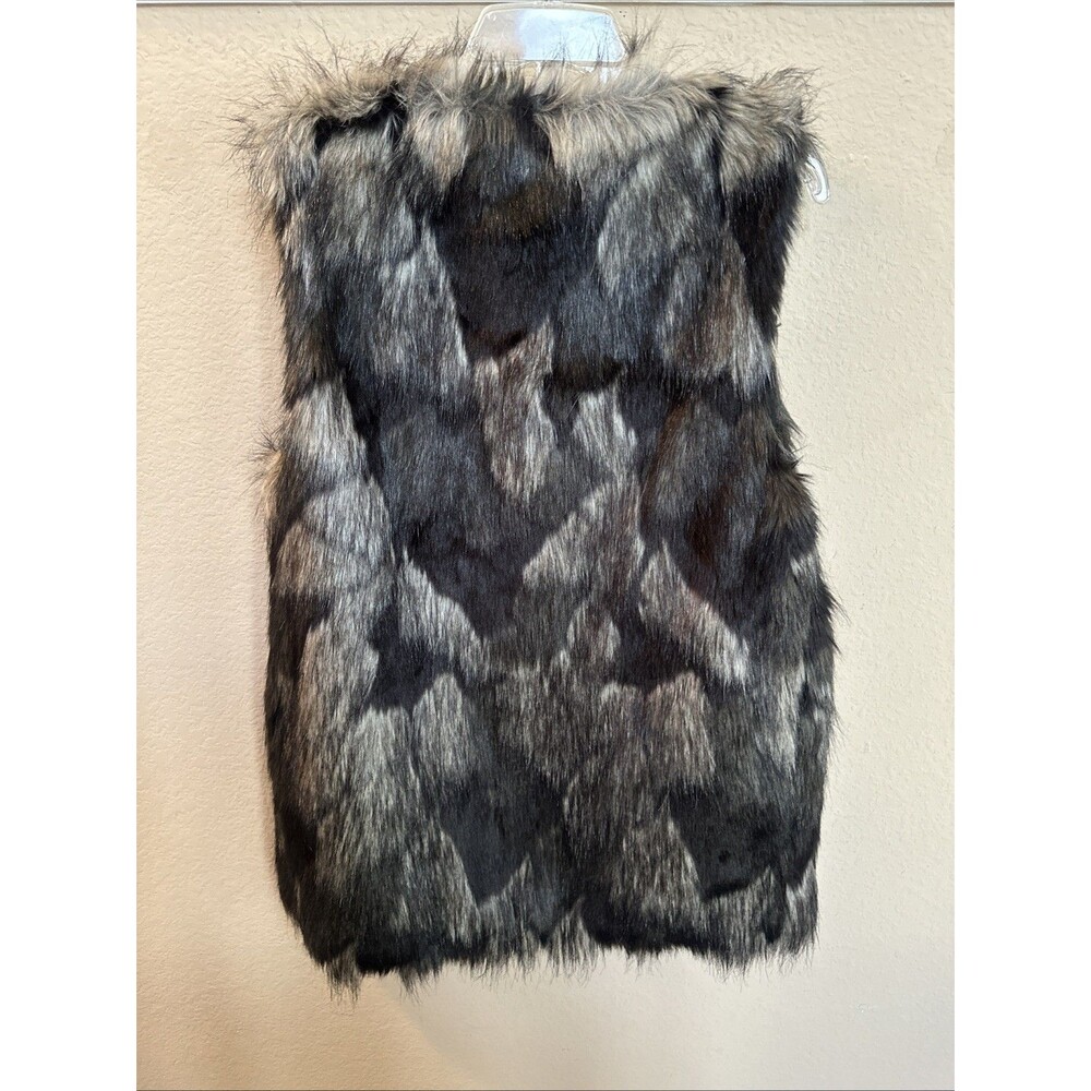 BCBGeneration Faux Fur Abstract Print Vest Sz XS - Picture 3 of 9
